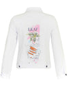 Dolcezza Embellished Print Denim Jacket, White
