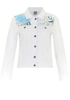 Dolcezza Embellished Print Denim Jacket, White