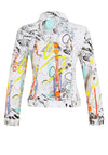 Dolcezza Printed Cotton Stretch Jacket, White