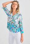 Dolcezza Abstract Print V Neck Shirt, Multi-Coloured