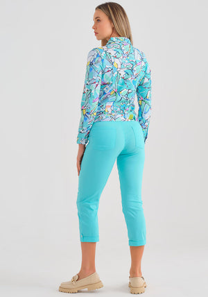 Dolcezza Abstract Floral Rhinestone Jacket, Multi