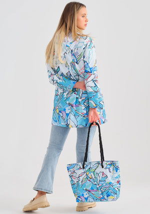 Dolcezza Abstract Print Light Hooded Jacket, Multi-Coloured