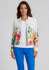 Dolcezza Floral Button Up Jacket, White Multi