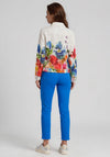 Dolcezza Floral Button Up Jacket, White Multi