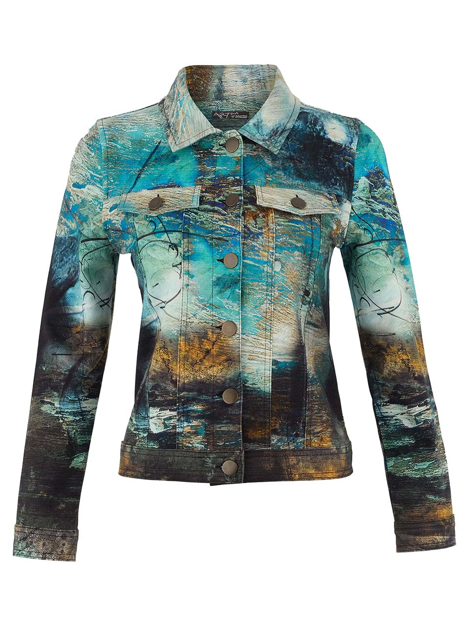 Dolcezza Button Up Collared Jacket, Blue