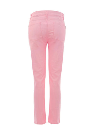 Dolcezza Straight Fit Zip Detail Jeans, Pink