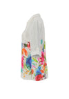 Dolcezza Floral Button Up Shirt, White Multi