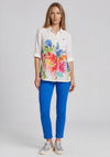 Dolcezza Floral Button Up Shirt, White Multi
