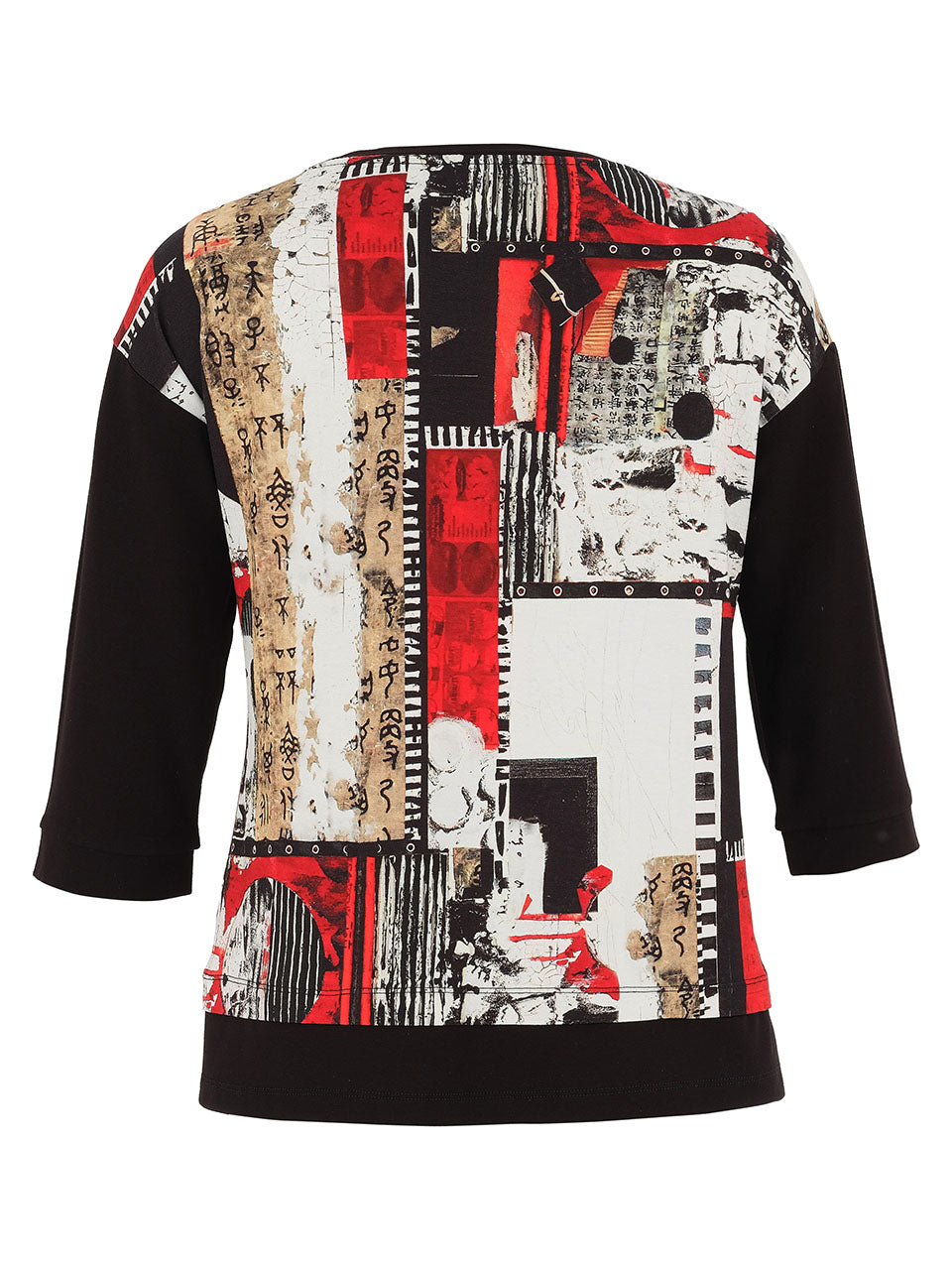 Dolcezza Abstract Black Bookworm Top, Multicoloured