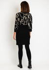 Dolcezza Geometric Print Smock Dress, Black Gold