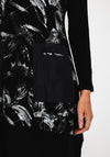 Dolcezza Shimmer Splatter Print Smock Dress, Black Silver