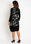 Dolcezza Shimmer Splatter Print Smock Dress, Black Silver