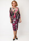Dolcezza Rose Print Velvet Tie Detail Dress, Multi
