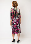 Dolcezza Rose Print Velvet Tie Detail Dress, Multi