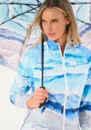 Dolcezza Watercolour Print Raincoat, Blue Multi