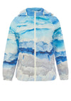 Dolcezza Watercolour Print Raincoat, Blue Multi