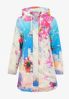 Dolcezza Summer in Santorini Print Raincoat, Blue Multi