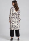 Dolcezza Graphic Belted Trench Raincoat, Black & White