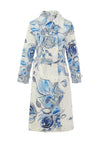 Dolcezza Button Down Floral Print Coat, Blue Multi