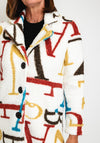 Dolcezza Bold Letter Graphic Teddy Coat, Cream Multi