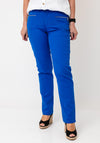 Dolcezza Straight Fit Zip Detail Jeans, Royal Blue