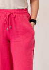 Dolcezza Casual Linen Trousers, Fuchsia