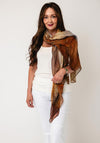 Dolcezza Blurred Graphic Print Scarf, Tan Multi