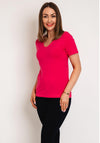 Dolcezza Basic V-Neck T-Shirt, Fuchsia