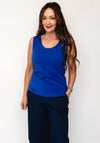 Dolcezza Basic Round Neck Tank Top, Blue