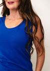 Dolcezza Basic Round Neck Tank Top, Blue