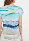 Dolcezza Watercolour Print With Sequin Detail, Blue
