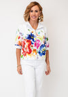 Dolcezza Floral Print Zip Jacket, White Multi