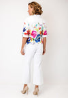 Dolcezza Floral Print Zip Jacket, White Multi