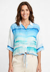 Dolcezza Button Up Watercolour Blouse, Blue