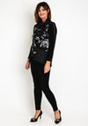 Dolcezza Shimmer Splatter Pocket Top, Black Silver