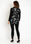 Dolcezza Shimmer Splatter Pocket Top, Black Silver