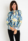 Dolcezza Brushed Print Blouse, Blue Multi