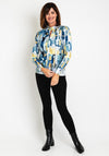 Dolcezza Brushed Print Blouse, Blue Multi