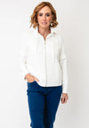 Dolcezza Quilted Mixed Fabric Jacket, Off-White