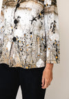 Dolcezza Abstract Print High Neck Jacket, Beige Multi
