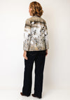Dolcezza Abstract Print High Neck Jacket, Beige Multi