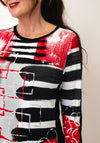 Dolcezza Abstract Geo Print Long Sleeve Top, Multi