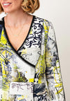 Dolcezza Graphic Print Wrap Top, Green