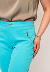 Dolcezza Zip Pocket Slim Leg Jeans, Aqua Blue