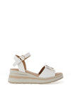 Donna Serena Leather Chunky Platform Sandals, White