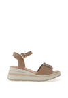 Donna Serena Leather Chunky Platform Sandals, Beige