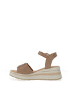 Donna Serena Leather Chunky Platform Sandals, Beige