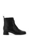 Donna Serena Patent Leather Toe Cap Low Heel Boots, Black