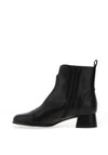 Donna Serena Patent Leather Toe Cap Low Heel Boots, Black