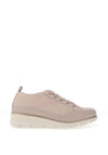 Donna Serena Leather Chunky Platform Trainers, Nude
